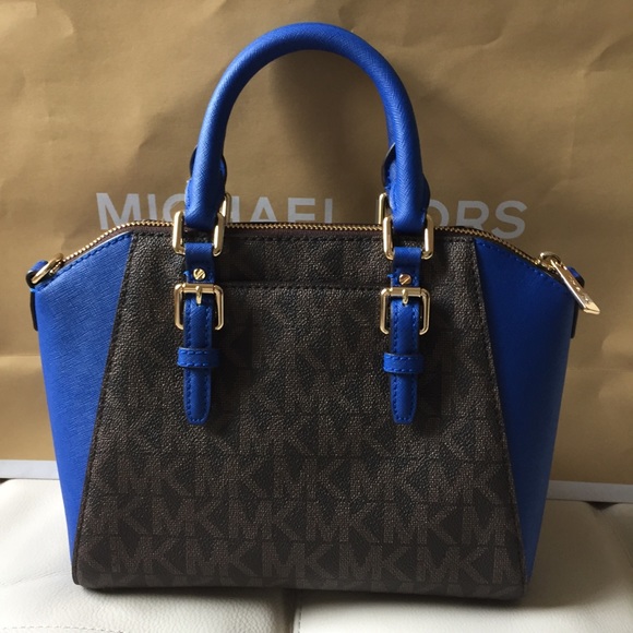 NWT MICHAEL KORS MEDIUM CIARA BLUE SATCHEL BAG - Picture 2 of 7